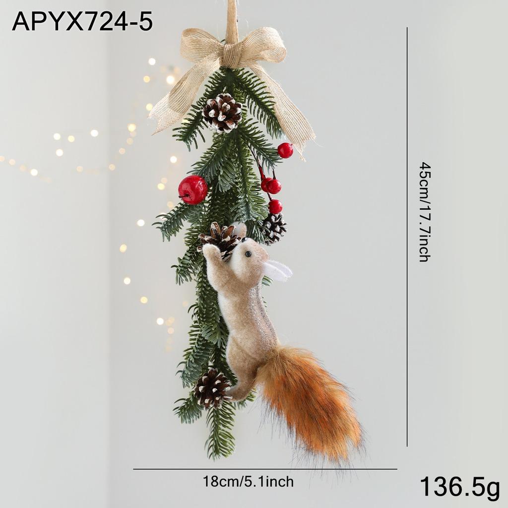 Christmas Hanging Ornament Simulation Squirrel Pendant Christmas Tree Creative Decoration New Year Party Ornament