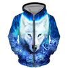 Men 3D Tie Dye Print Sweatshirt Couples Hooded Long Sleeve Women Plus Size Loose Zip Up Hoodie