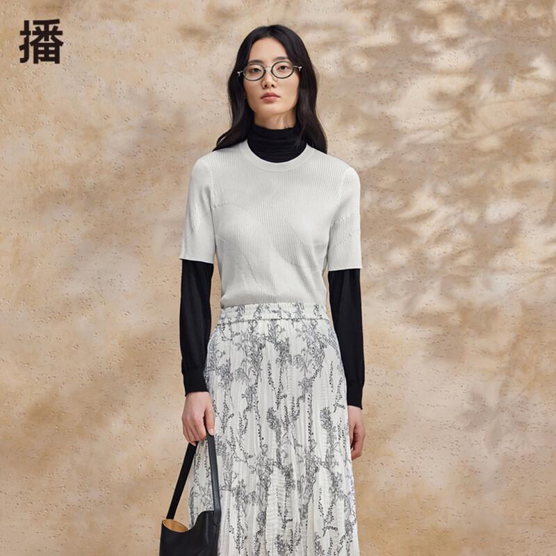 

Women s French Style Slim-Fit Thin Knit Top L