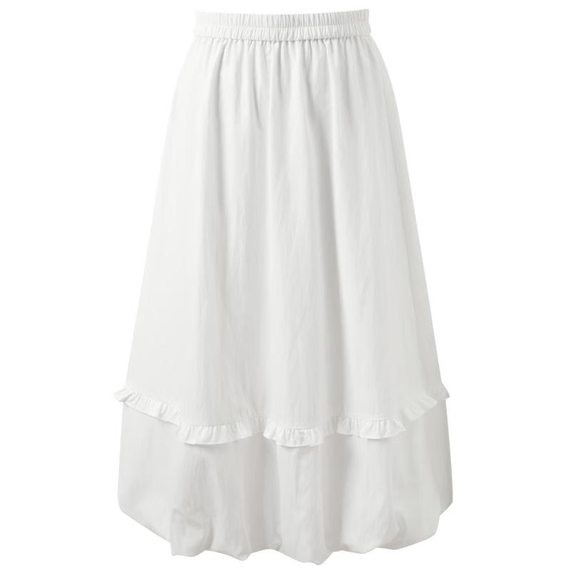 Sancai 2026 Summer Ruffle Hem Petal A-line Skirt XL