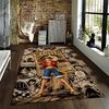 "Anime-Style Pirate Wanted Poster Carpet with Straw Hat Character Print" Suitable for Use As an Anti-slip for Living Room Bedroom Sofas