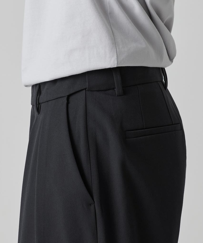 MUSINSA STANDARD Reverse Two-Tuck Semi-Balloon Hidden Banding Slacks [Dark Gray]