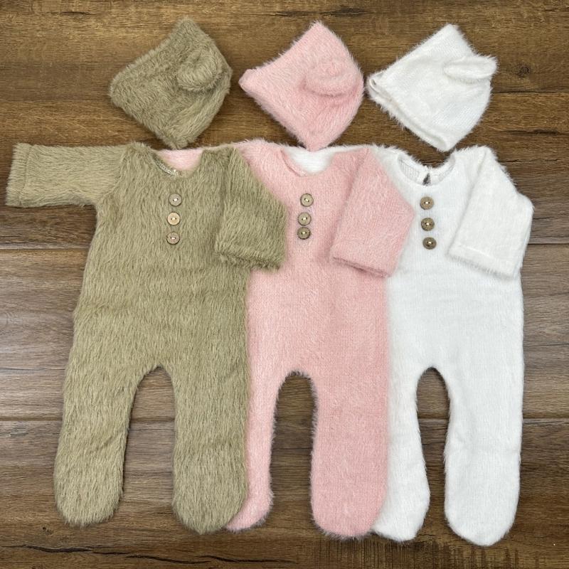 Girl Boy Photography Props Newborn Infant Costume Bear Theme Romper Hat Clothing Outfit Photo Shoot Clothes Baby Supply
