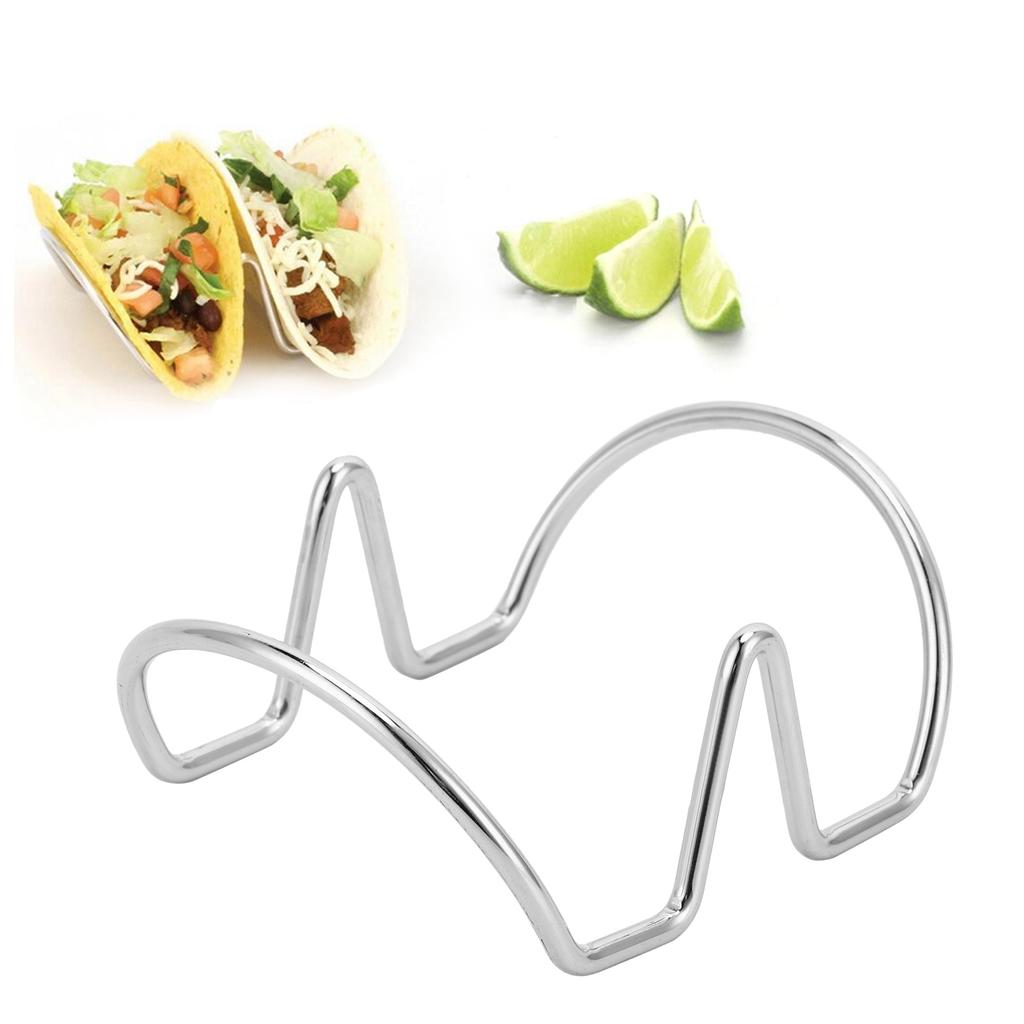 Taco Holder Stainless Steel Restaurant Mexican Taco Pancake Stand Kitchen Accessory(UShape 2 Grid )