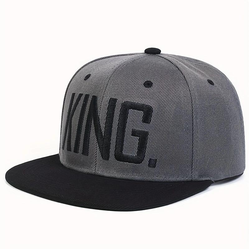 

KING Letter Embroidery Snapback Hat Street Чоловіки Жінки Любителі Бейсболка Хіп-хоп Спортивні Кепки Регульовані Капелюхи сірий
