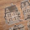 1pc Mixed Color Transparent Rubber Seal Stamp, Retro Style Building Theme, Rectangular Shape for DIY Scrapbooking, Card Making