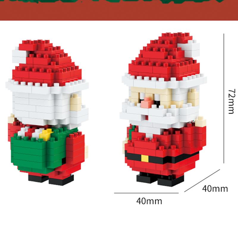 DIY Christmas Tree Elk Deer Santa Claus Train Decorations Architecture Socks Street View Xmas Snow House Building Block Kit Toy