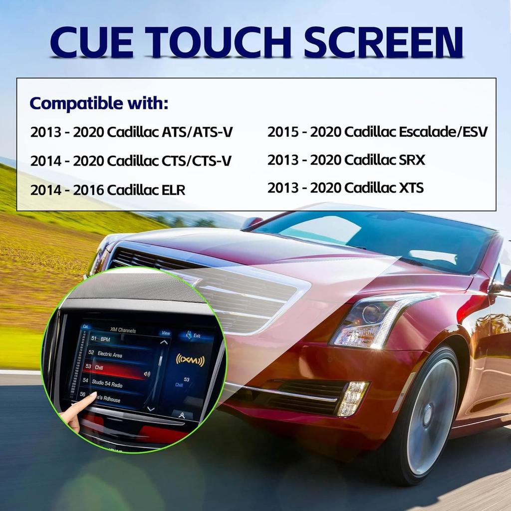 Newly Upgraded CUE Touch Screen For 2013- Cadillac XTS CTS SRX ATS Escalade CUE Screen Replacement Plus Free Tools