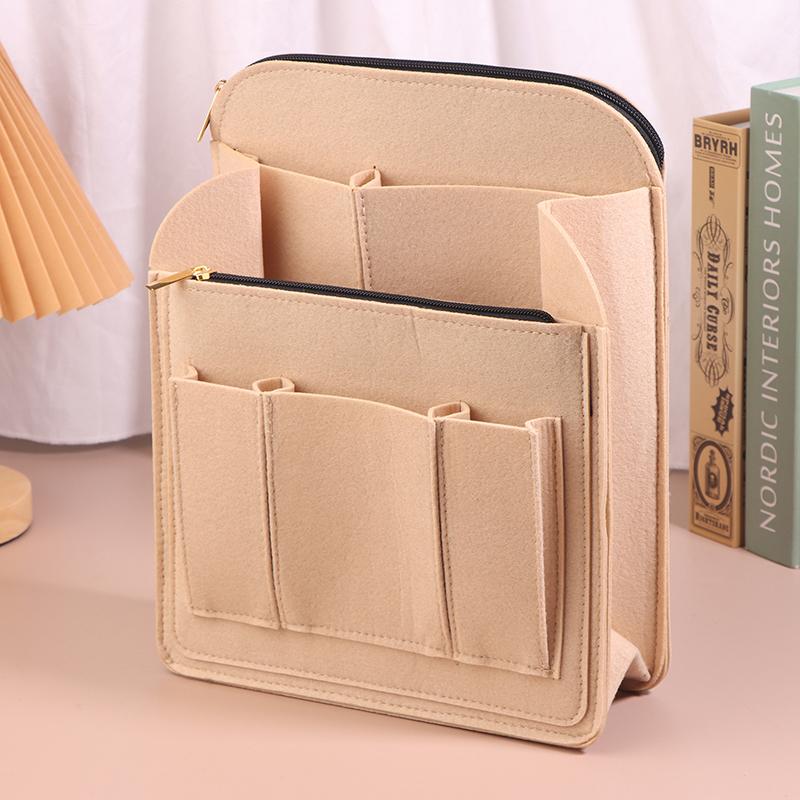 Traveling Backpack Insert Storage Bags Handbag Backpack Liner Make Up Organizer Bag Insert Women'S Felt Toiletry Cosmetic Bag