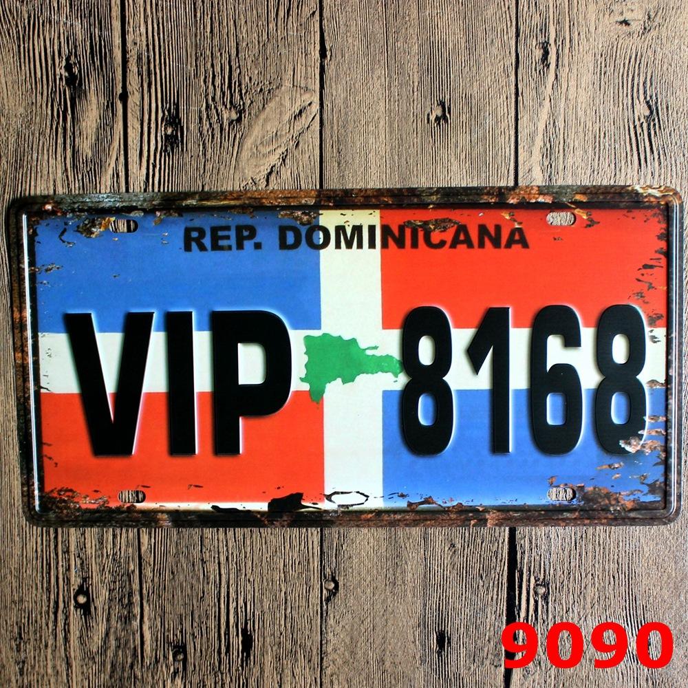 Retro License Plate Frameless Iron Restaurant Bedroom Hotel Decoration