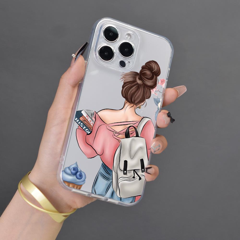 

Protective Goddess Back Cover for Apple iPhone 15 - Anti-fall Soft Shell with Full Lens Protection iPhone 15 Pro прозорий