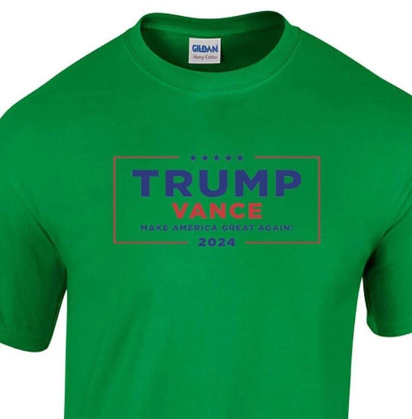 Green Trump Vance 2024 Election MAGA GOP Republican Canidates T-Shirt L