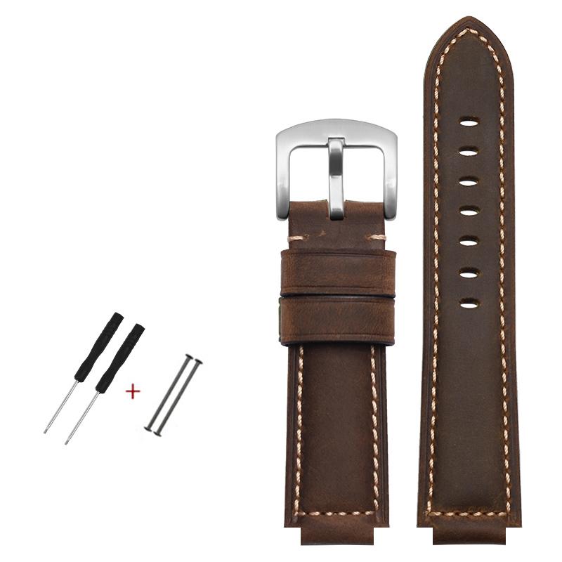 

Ремешок для часов из воловьей кожи с верхним слоем, 24-16 мм, кожаный ремешок ручной работы Crazy Horse для timex T49859 | T2N720 | T2p141 Ремешок для часов 24mm