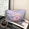 2025 Japanese Embroidery Canvas Crossbody Bag - Gao Yuanyuan Style, Cute Women’s Shoulder Handbag