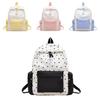 Color Simple Blocked Star Pattern Student Backpack For Girls Daily Use School