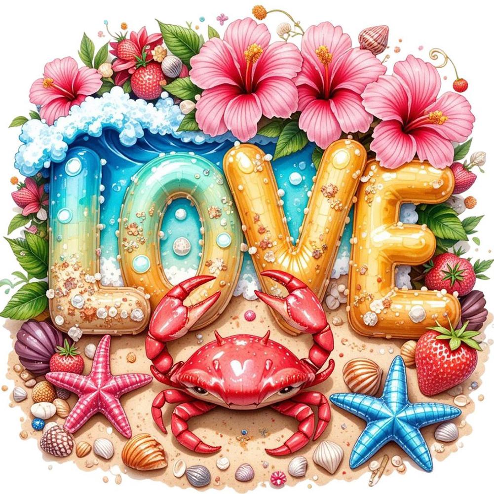 Summer Beach 5D DIY Full Drill Round Diamond Painting Kit for Home Wall Decor