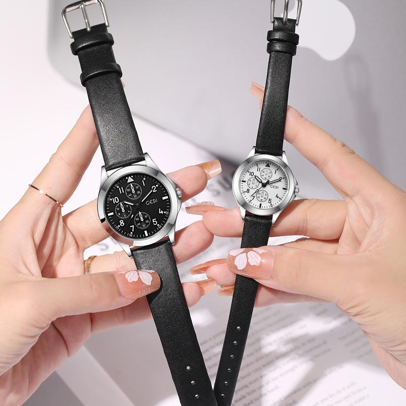 High-End Three-Eye Couple Watch, Middle School Student Classic Belt Watch, High-Value Gift Watch For Objects