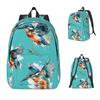 Zaino con Motivo Martin Pescatore Daypack Grande Capacità Ragazzi Ragazze Borsa per Libri Borsa Scolastica Borse a Spalla per Uomini Donne
