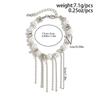 Silver Long Tassel Hand Chain Adjustable Link Chain Bracelets Imitation Pearl Bracelet  Unisex