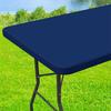 Rectangle Table Cloth Cover, Waterproof Polyester Elastic Fitted Tablecloth, Fits for 6 Foot Folding Tables ( 30" X 72")