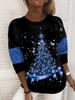 XS-8XL Women's T shirt Tee Snowflake Sparkly Christmas Tree Christmas Weekend Painting Tee Long Sleeve Print Round Neck Basic