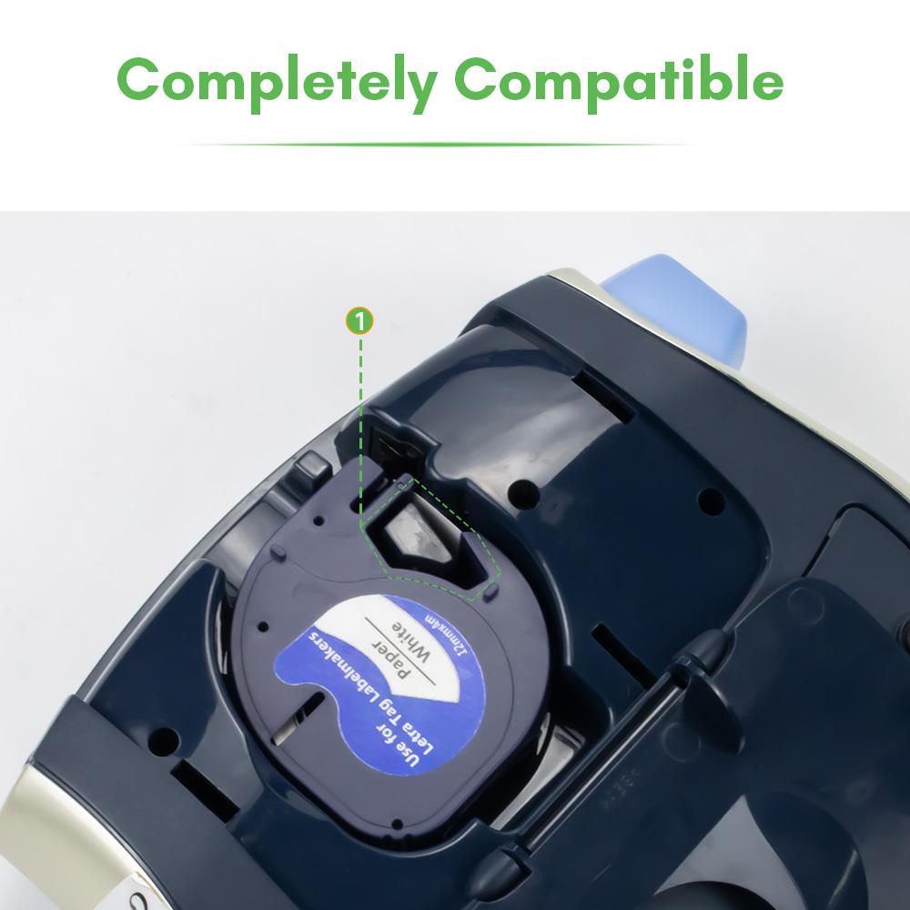 5pcs/10pcs 91201 Compatible Dymo LetraTag Label Tape Plastic 91331 12267 91202 91200 12mm LT Tape for Dymo LT100H Label Printer Fuel Injectors 6