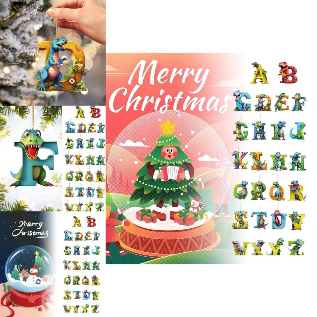 Colorful Acrylic Alphabet Letters Car Hanging Ornament For Christmas Home Decoration