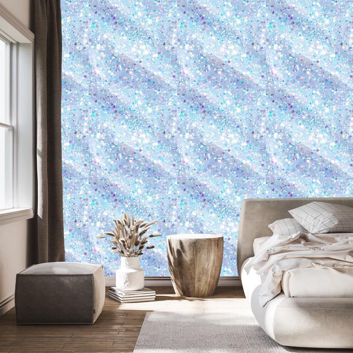 Iridescent Glitter Wallpaper Azure, Blue and White 50x1000