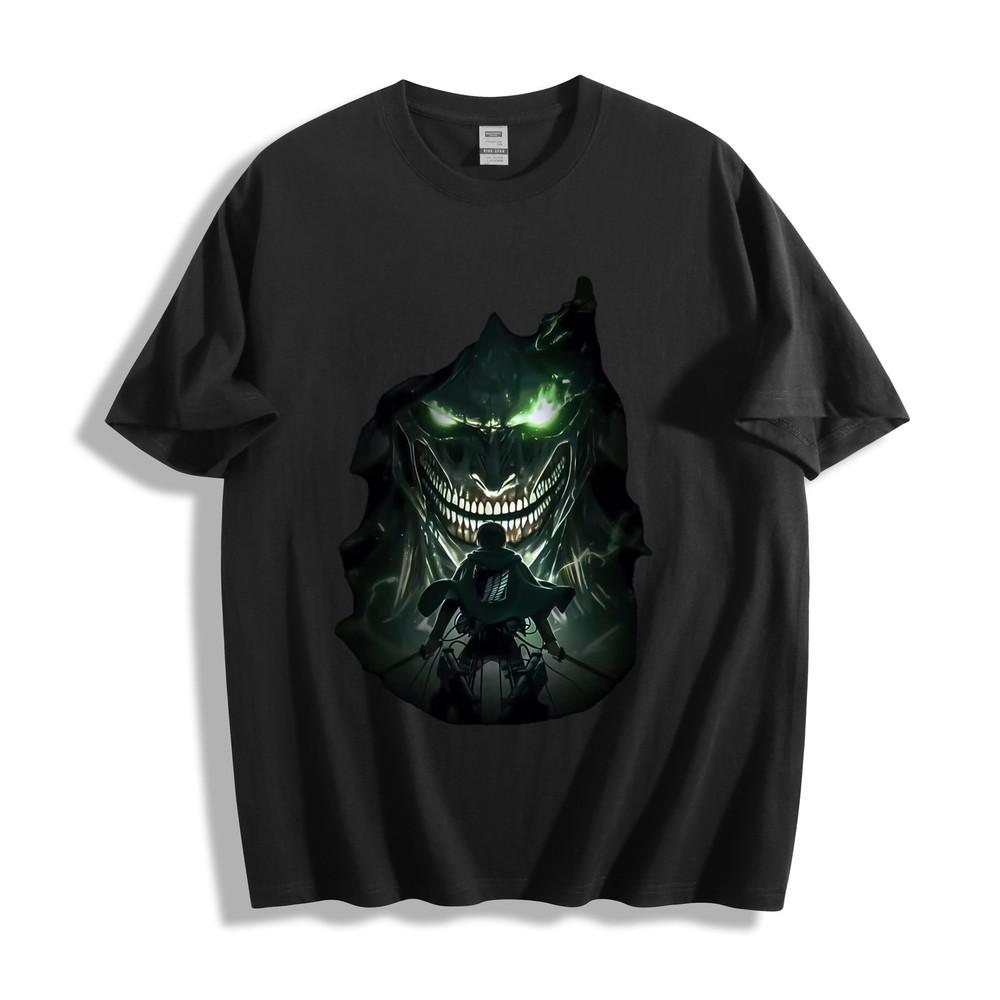 Attack on Titan Colossus Titan Glow T-Shirt - Menacing Grin and Design Unisex Tee