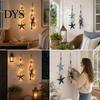 Waterproof LED String Lights Lighted Wooden Fish Starfish Wall Decor, Beachy Decor with Warm LEDs, Bathroom And Bedroom Coastal Nautical Hanging