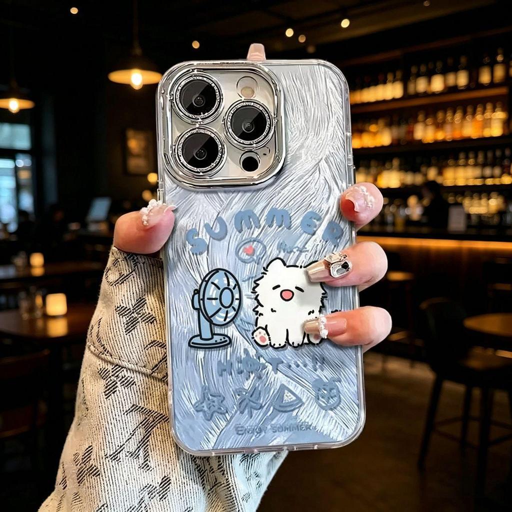 Cute Fan Puppy Phone Case Holder for iPhone 11, 12, 13, 14, and 15 Pro Max