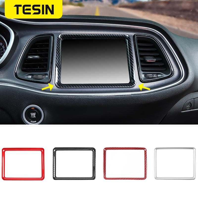 

TESIN автомобильная центральная консоль приборная панель GPS-навигация рамка декоративная крышка аксессуары для Dodge Challenger 2015-автомобиль