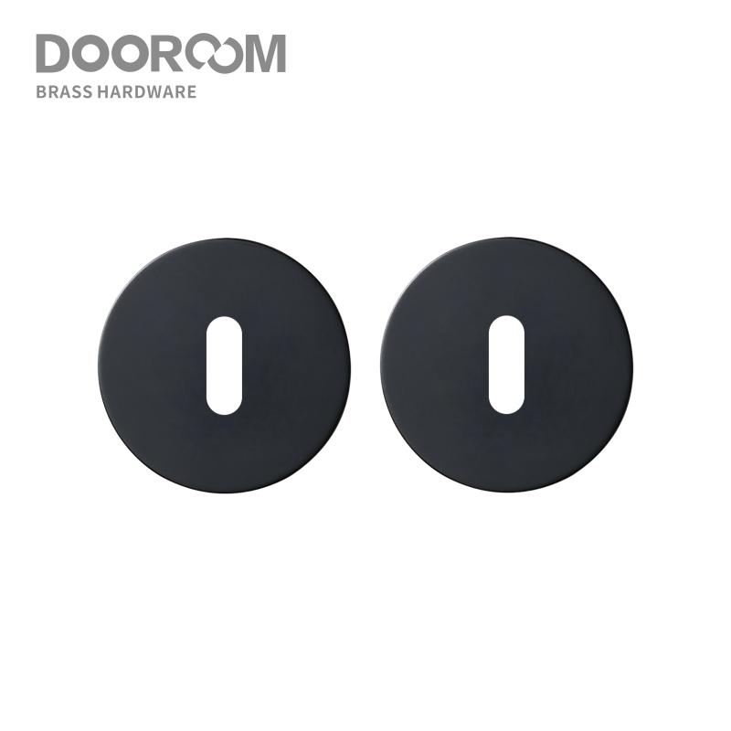 DOOROOM Brass Door Lock Key Escutcheon Plates Knurled Striped Thumbturn for Inside Door Room Bathroom Thumb Turn