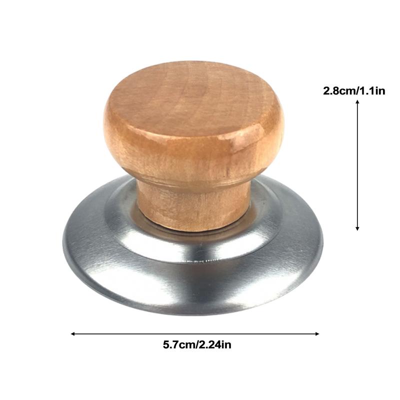 Universal Pot Lib Knobs Caps Wooden Heat-Resistant Cooking Pan Lid Covers Replacement Lifting Handle Kitchen Cookware Handgrip