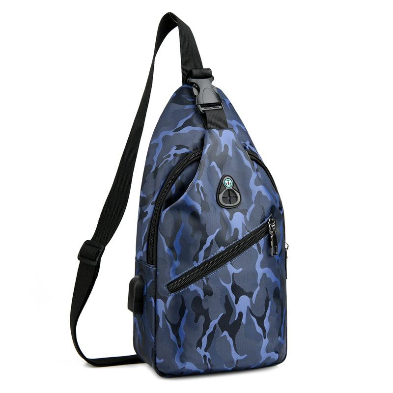 

Camouflage Trend Men s Breast Bag One Shoulder Crossbody Bag Locomotive Leisure Travel Simple Small Breast Bag Men s Bag синій