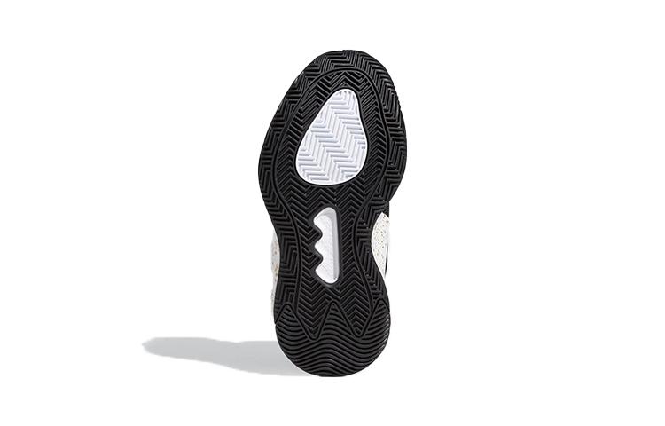 Adidas Deep Threat Comfortable And Trendy Breathable Mid top Children's Basketball Shoes Black Gold FX8644