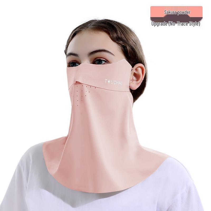 Ice Silk Women's Sunscreen Face Mask with 3D Eye Protection - Breathable, Thin, and Blush for Outdoor Cycling