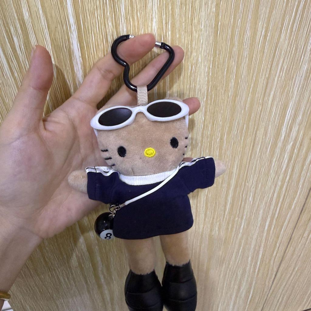 Cute Long-Legged Kitty Plush Pendant with Changeable Skirt - Ins Style Doll Keychain for Backpacks