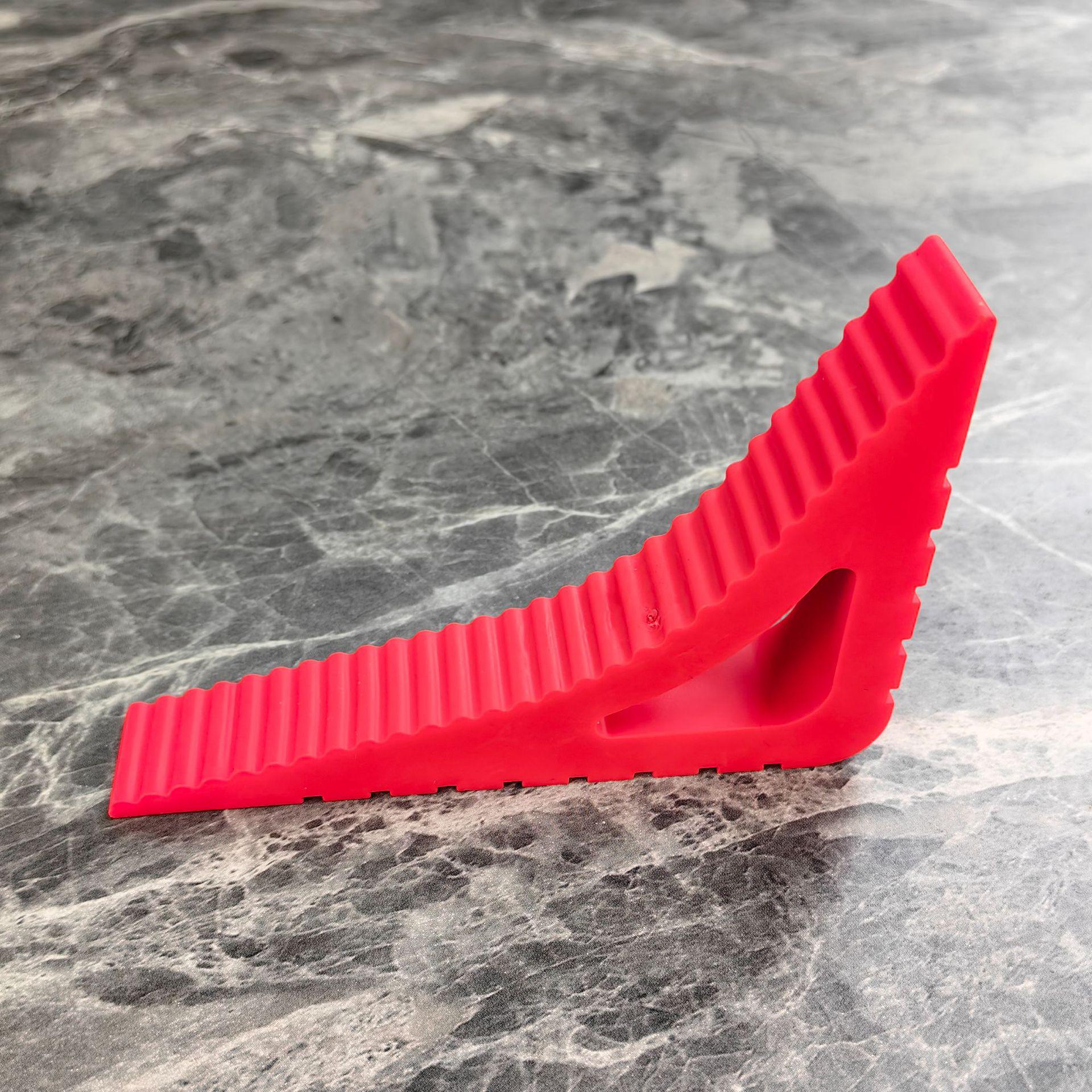 Multi-Angle TPR Door Stopper: Safety Triangle Wedge for Doors and Windows красный