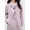 Qiusishui Ren Women's Asymmetric Scarf Collar Wool Blend Coat