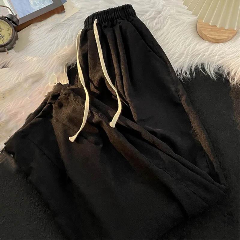 Pants for Women Elastic High Waist Long Trousers Plus Size Thickened Stretchy Versatile Casual Wide Leg Pants