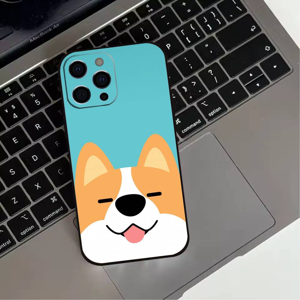 Cute corgi dog  Phone Case For iPhone 17,16,15,14,13,12,11 Plus,Pro Max,XS,Soft Silicone Black Cover