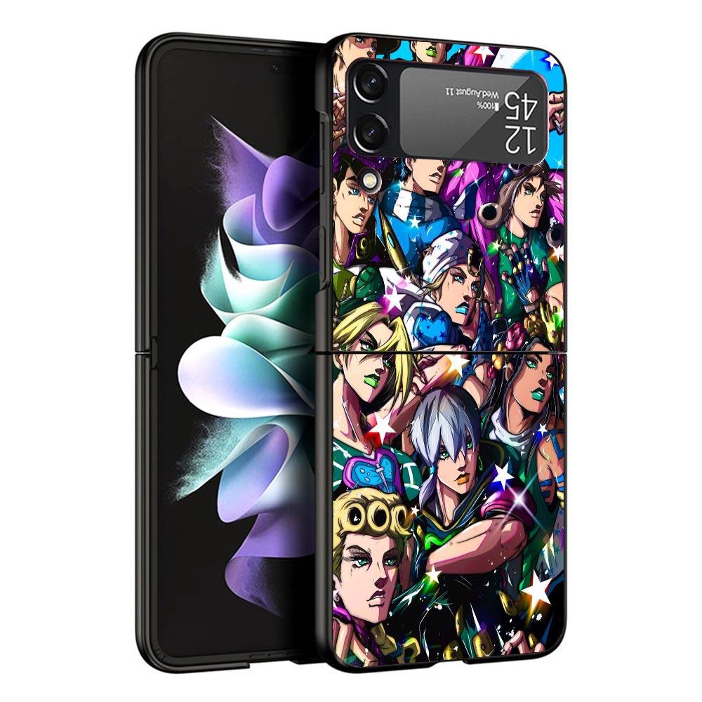 

JoJo s Bizarre Adventure Hot Anime Black Phone Case For Samsung ZFlip7 ZFlip6 ZFlip5 ZFlip4 ZFlip3 5G Hard Protective Galaxy Z F Samsung Z Flip