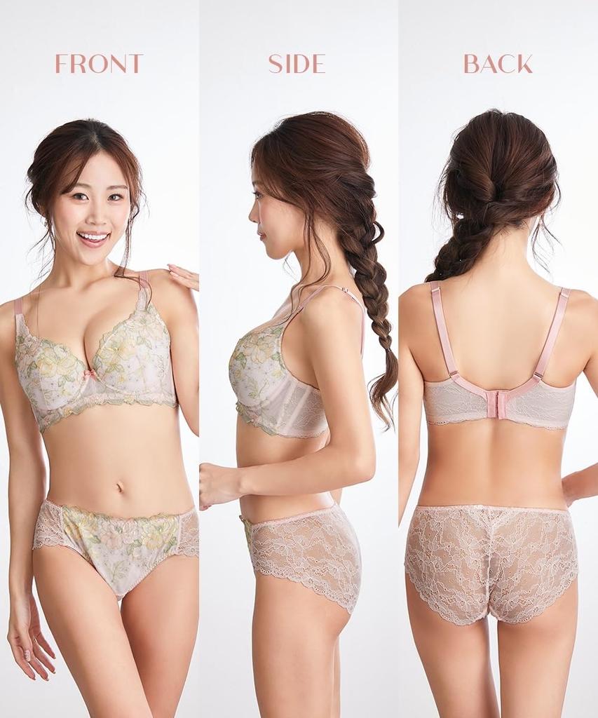 Inner Set Takamine Bra and Shorts Set Premium Garden Flower Side Wine [Nissen] (Slim Type) F80/L