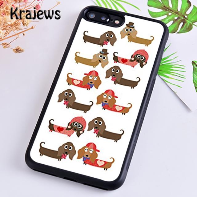 Krajews Dachshund Doxie Dogs Hearts Phone Case Cover For iPhone 17 Air 16 15 14 plus 11 12 13 pro max coque Fundas