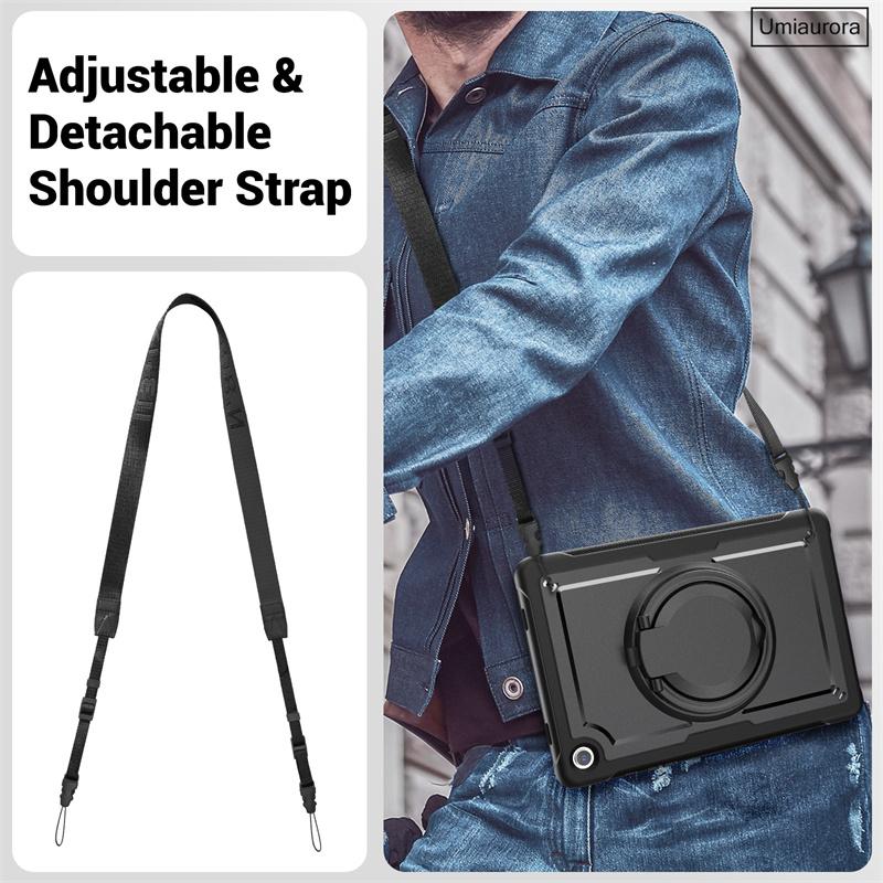 For Samsung Tab A9 8.7 SM-X110 A9+ A11+ Plus 11 Inch SM-X230 X210 X130 Pull Ring Stand Strap Tablet Case Shockproof Armor Funda