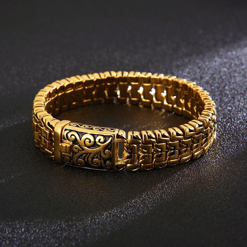 

Простой и властный мужской браслет из стерлингового серебра 925 пробы в стиле хип-хоп с цветком, популярный в Европе и Америке