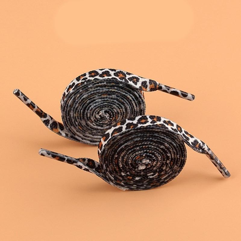 Leopard Prints Shoe Laces Polyester Shoe Laces 120cm Long Flat Shoelaces for Adults Kids Trainers Sneakers Running Shoes