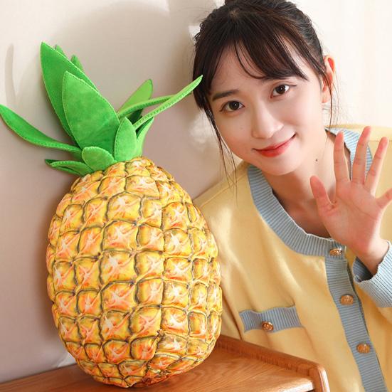 Pineapple Pillow Soft PP Cotton Filling Realistic Plushies Fruit Props Sofa Ornament Lovely Simulation Pineapple Stuffed Fruit Toy Home Decoration