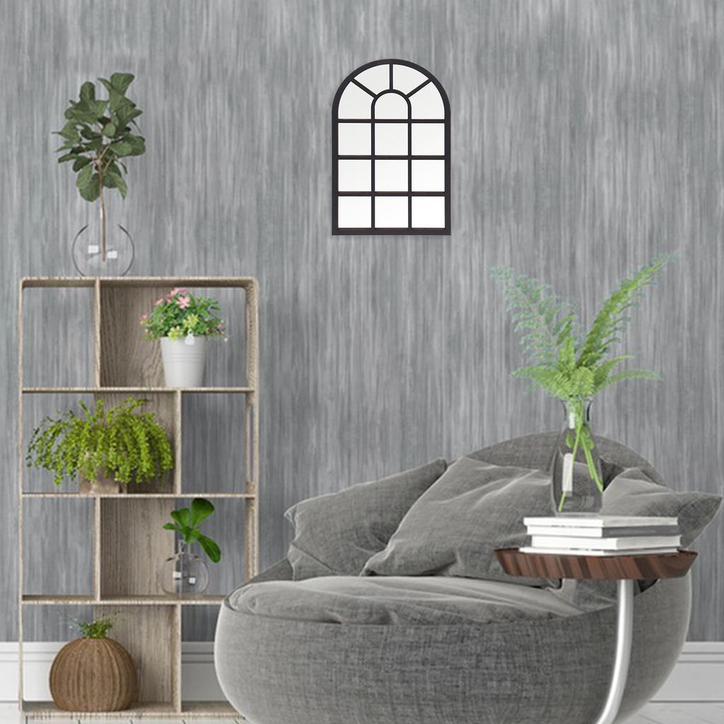 Extra Large Window Shaped Wall Decal Self Adhesive Wooden Frame Decor for Living Room Bedroom Indoor Space Rustic Farmhouse Vibe